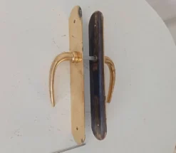 Paire de poignées de porte béquilles en laiton massif