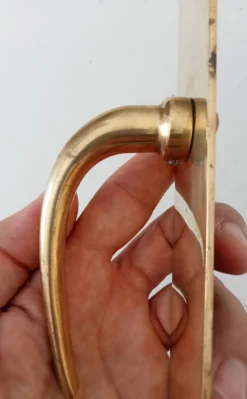 Paire de poignées de porte béquilles en laiton massif