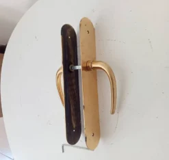 Paire de poignées de porte béquilles en laiton massif