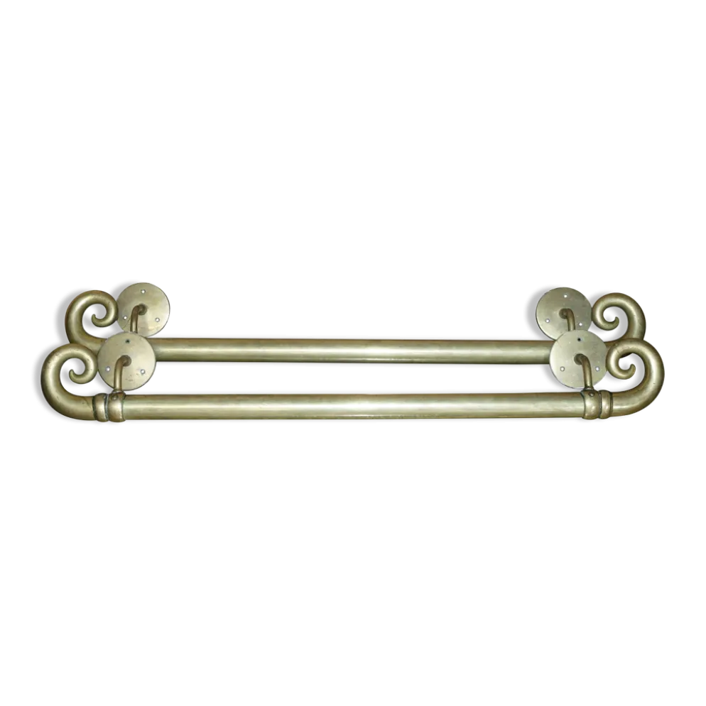 Paire de poignées de porte en laiton victorien antique, très grandes