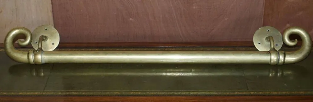 Paire de poignées de porte en laiton victorien antique, très grandes