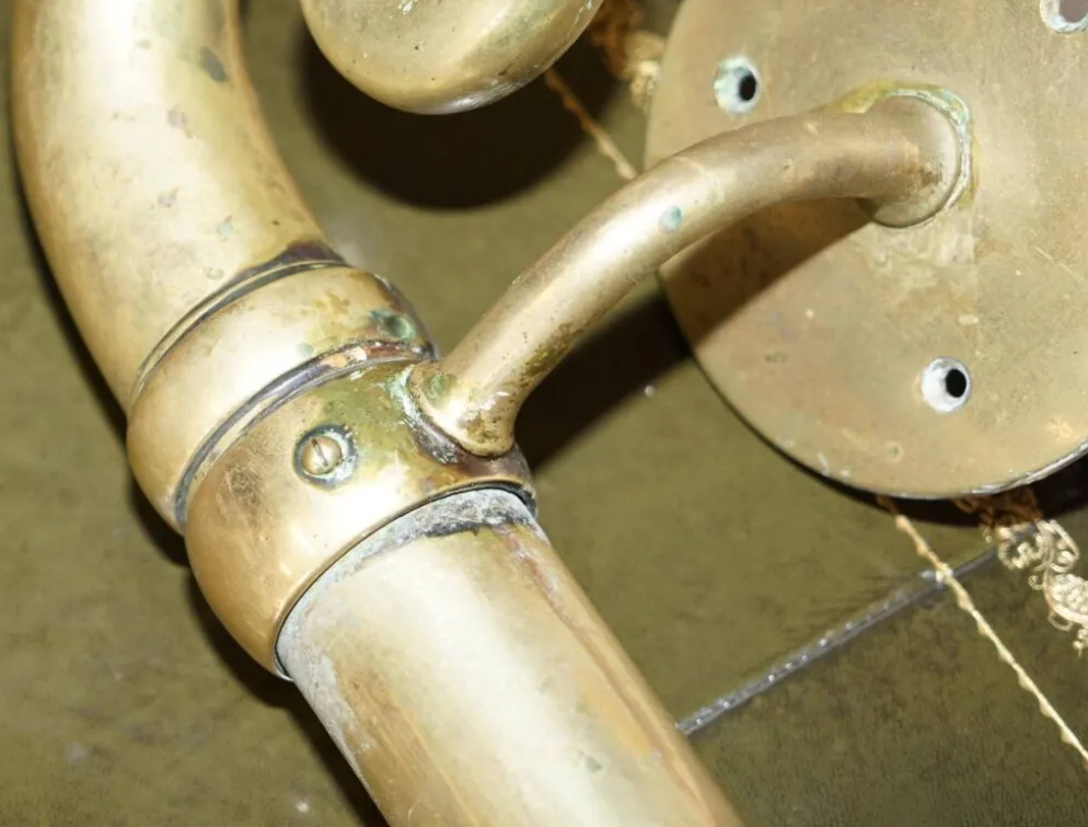 Paire de poignées de porte en laiton victorien antique, très grandes