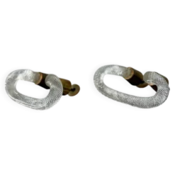 Paire de poignées en verre de Murano et laiton, Venise vers 1930