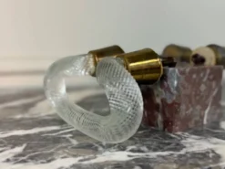Paire de poignées en verre de Murano et laiton, Venise vers 1930