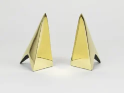 Paire de porte-livres en laiton minimalistes en forme de fusée Carl Auböck #3846, Vienne, Autriche