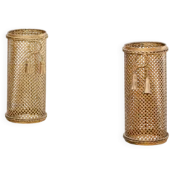 Paire de porte-parapluies vintage dorés 1950