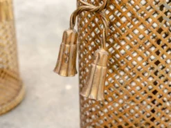 Paire de porte-parapluies vintage dorés 1950