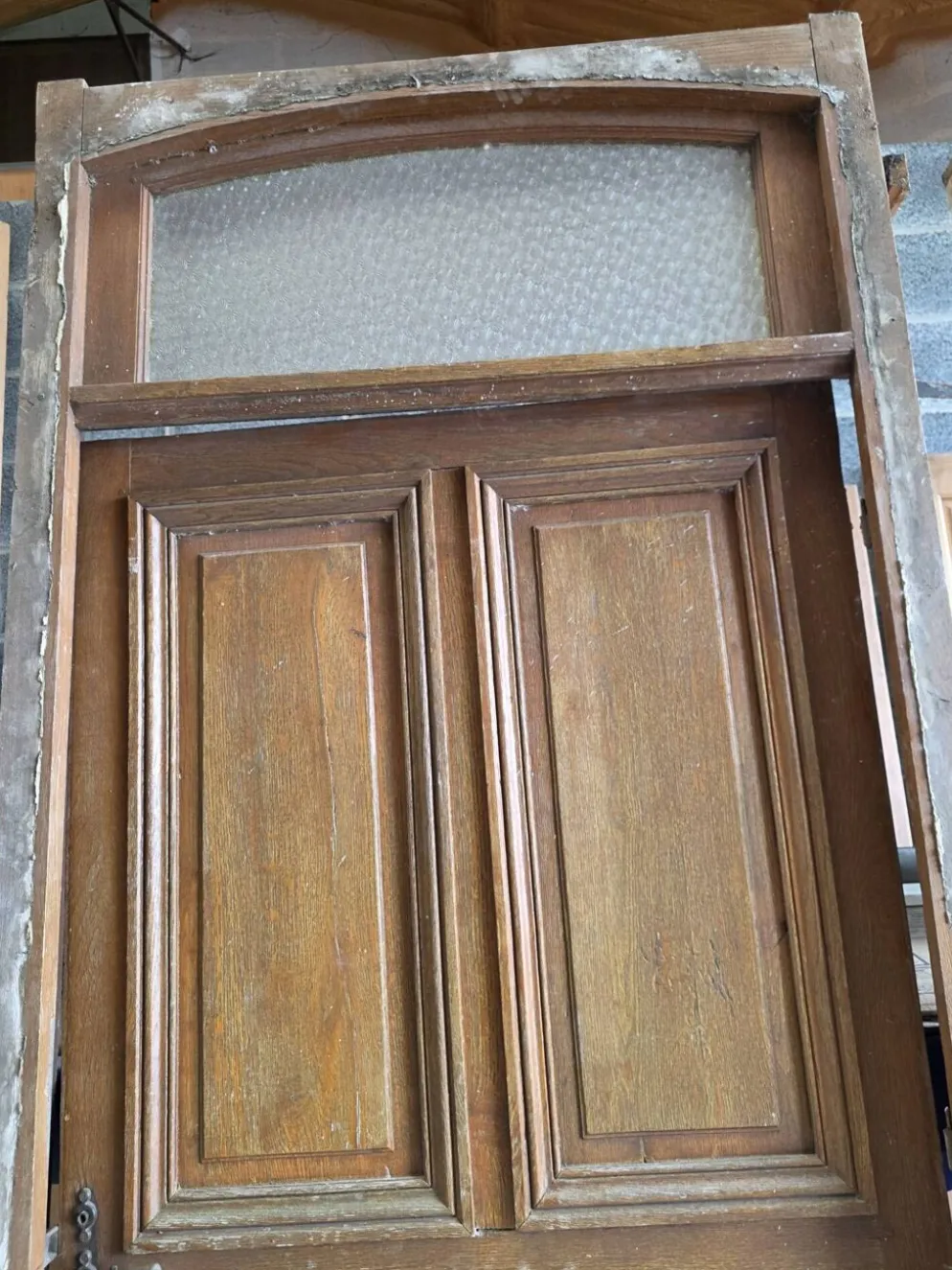 Paire de portes d'entrée en chêne massif, XIXe