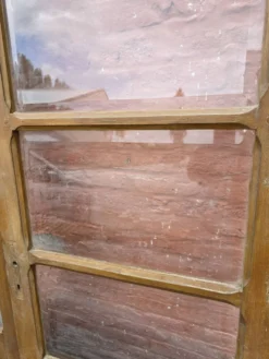 Paire de portes de séparation anciennes, verres biseautés