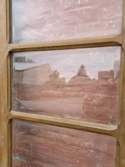 Paire de portes de séparation anciennes, verres biseautés