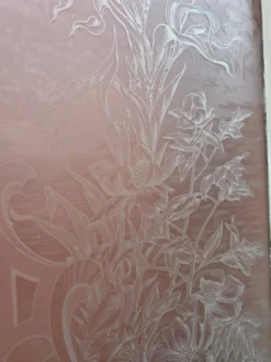 Paire de portes de séparation Art nouveau en verre gravé
