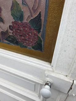 Paire de portes de séparation Art nouveau à verre émaillé