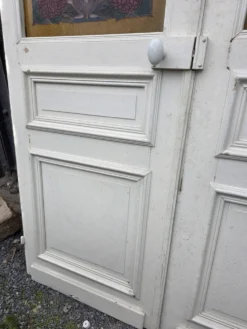 Paire de portes de séparation Art nouveau à verre émaillé