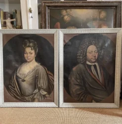 Paire de portraits début 18ème