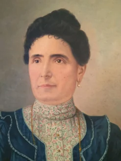 Paire de portraits à l'huile sur toile signé Béchard