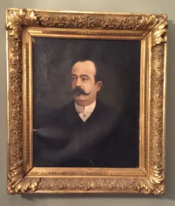 Paire de portraits à l'huile sur toile signé Béchard