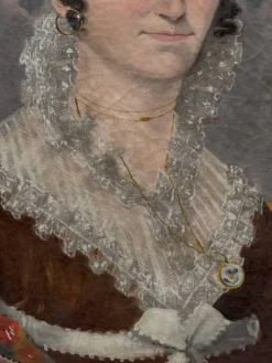 Paire de portraits style shabby chic