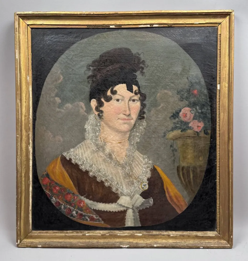 Paire de portraits style shabby chic