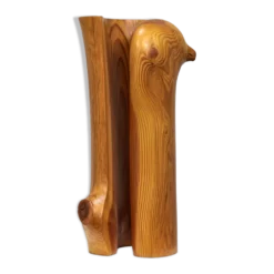 Paire de sculptures en pin par Ineke van Zuuren, années 1970