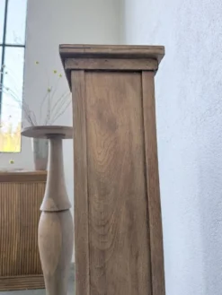 Paire de sellettes colonnes en bois 1950