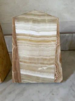 Paire de serre-livres art déco marbre et onyx