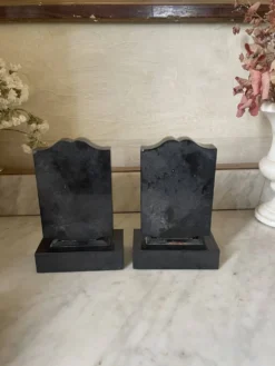 Paire de serre-livres Art déco onyx et marbre