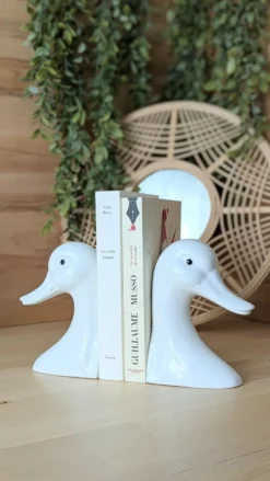 Paire de serre-livres canards vintage