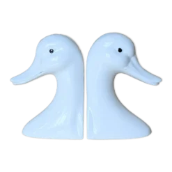 Paire de serre-livres canards vintage