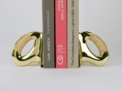 Paire de serre-livres Carl Auböck Flat Iron en laiton et rotin #3530, Vienne, Autriche