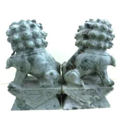 Paire de serre-livres Chien de Fô en Jade