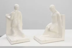 Paire de serre-livres en céramique par Godofridus Boonekamp pour Plateelbakkerij Schoonhoven.
