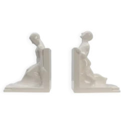 Paire de serre-livres en céramique par Godofridus Boonekamp pour Plateelbakkerij Schoonhoven.