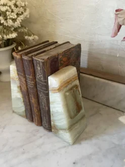 paire de serre-livres en onyx Art déco