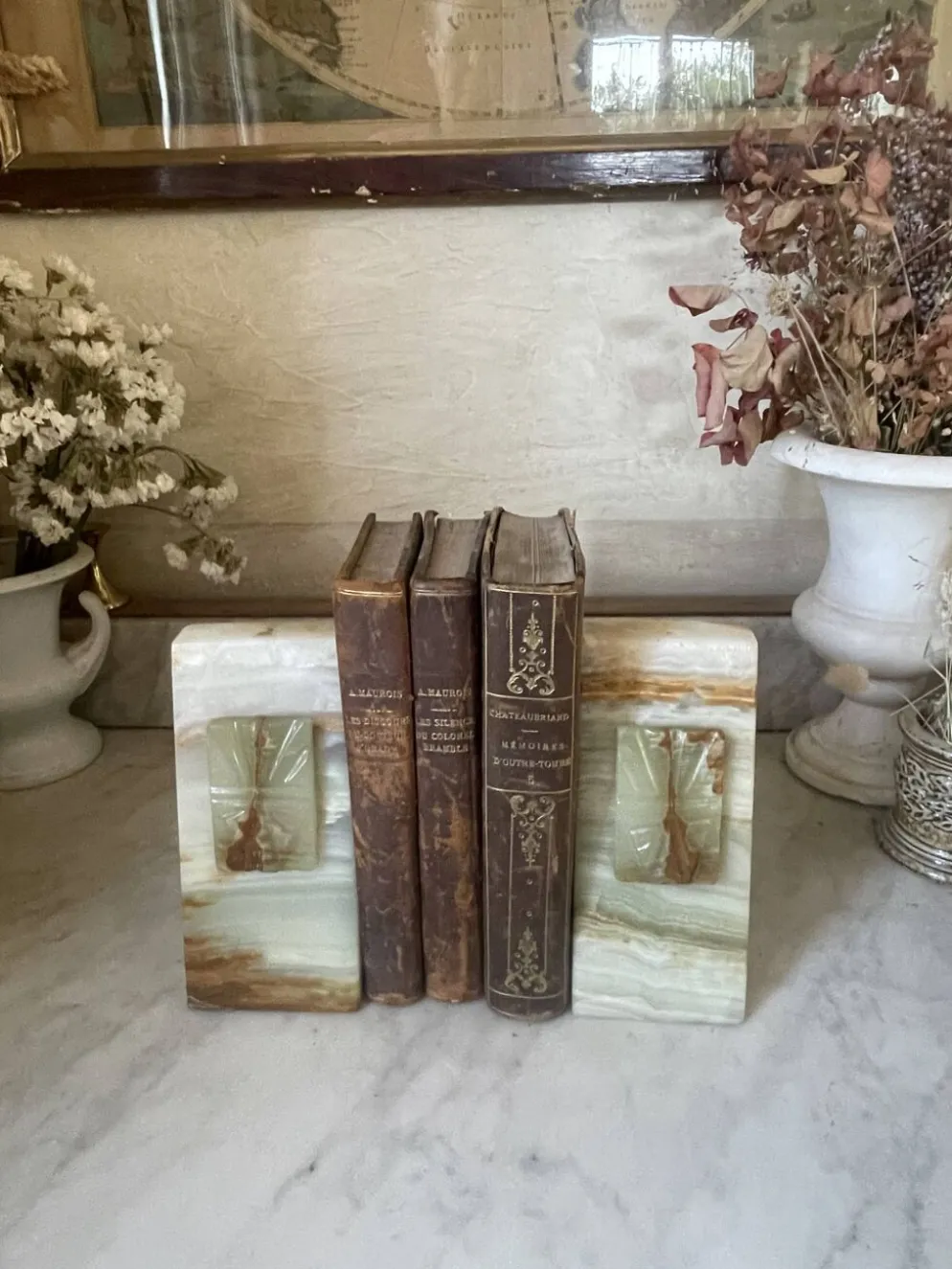 paire de serre-livres en onyx Art déco