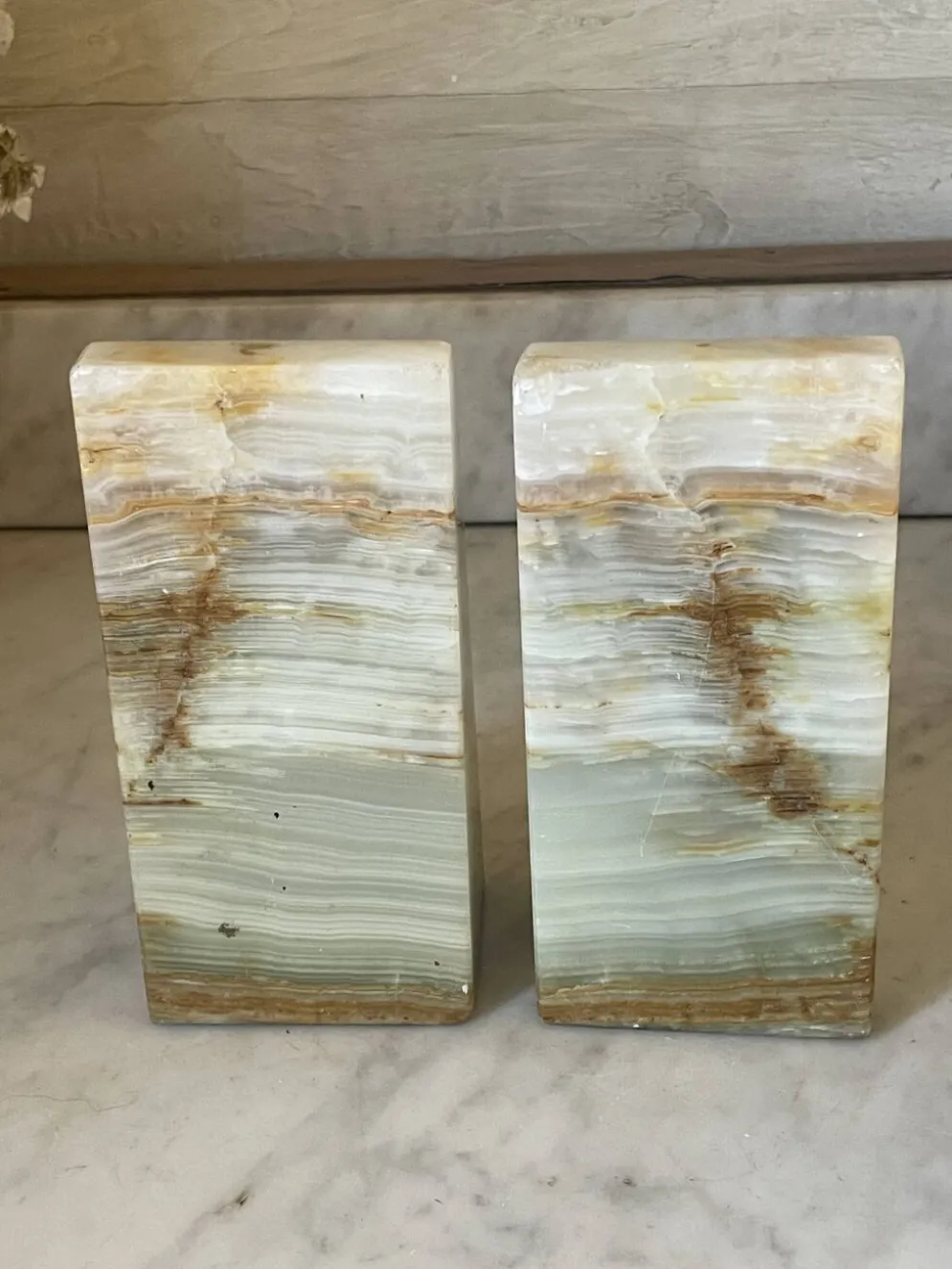 paire de serre-livres en onyx Art déco