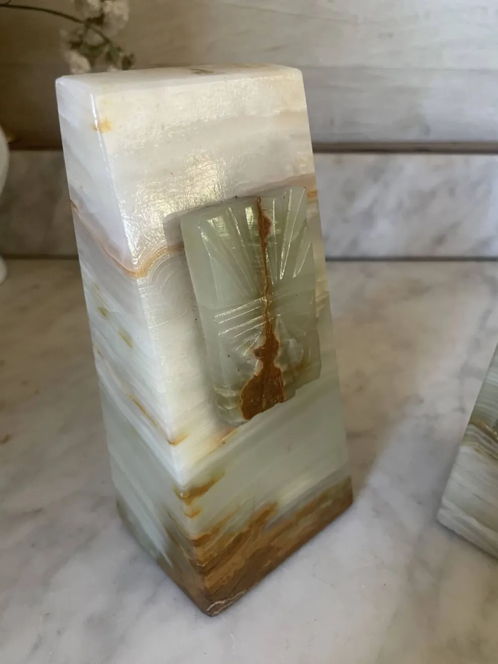 paire de serre-livres en onyx Art déco