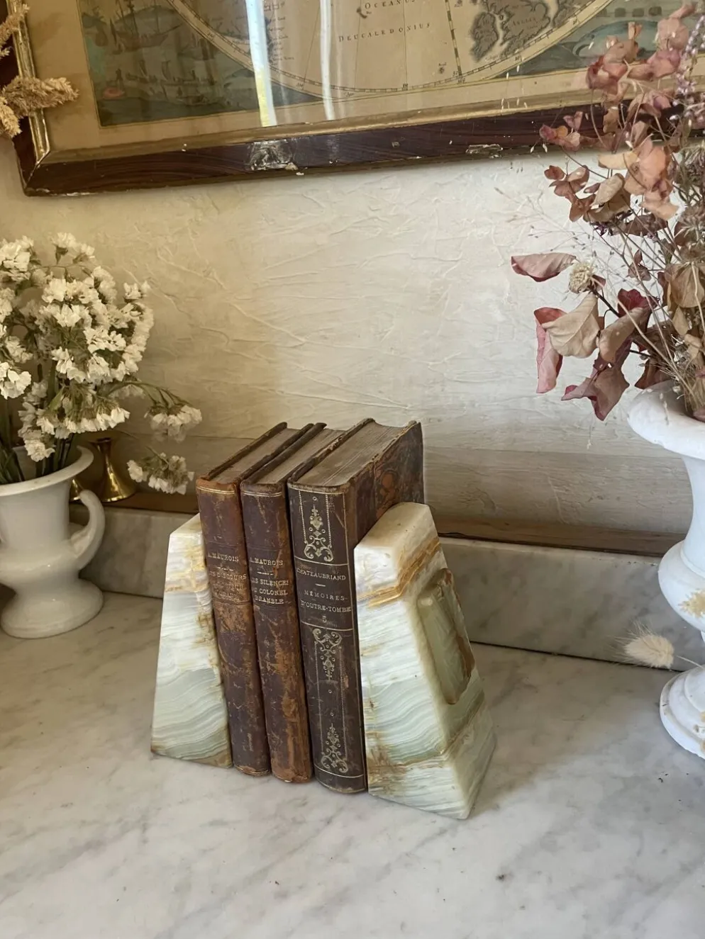 paire de serre-livres en onyx Art déco