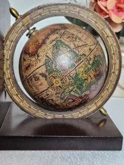 Paire de serre-livres mappemonde Italie vintage
