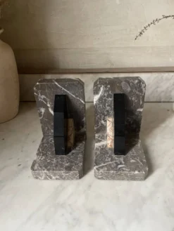 Paire de serre-livres marbre et onyx Art déco
