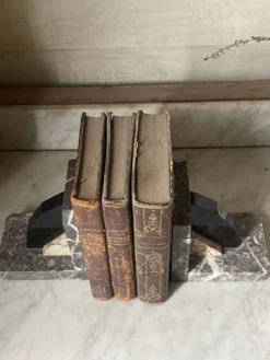 Paire de serre-livres marbre et onyx Art déco