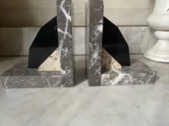 Paire de serre-livres marbre et onyx Art déco