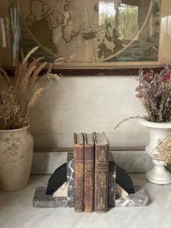 Paire de serre-livres marbre et onyx Art déco