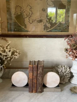 Paire de serre-livres marbre et onyx Art déco