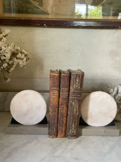 Paire de serre-livres marbre et onyx Art déco