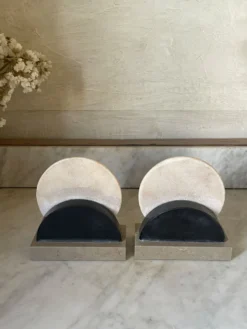 Paire de serre-livres marbre et onyx Art déco