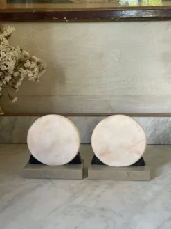 Paire de serre-livres marbre et onyx Art déco