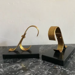 Paire de serre livres modernistes Gold Starry