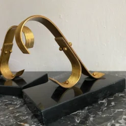 Paire de serre livres modernistes Gold Starry