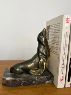 Paire de serre-livres « Otarie » Art Déco