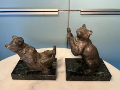 Paire de serre-livres ours par thomas cartier